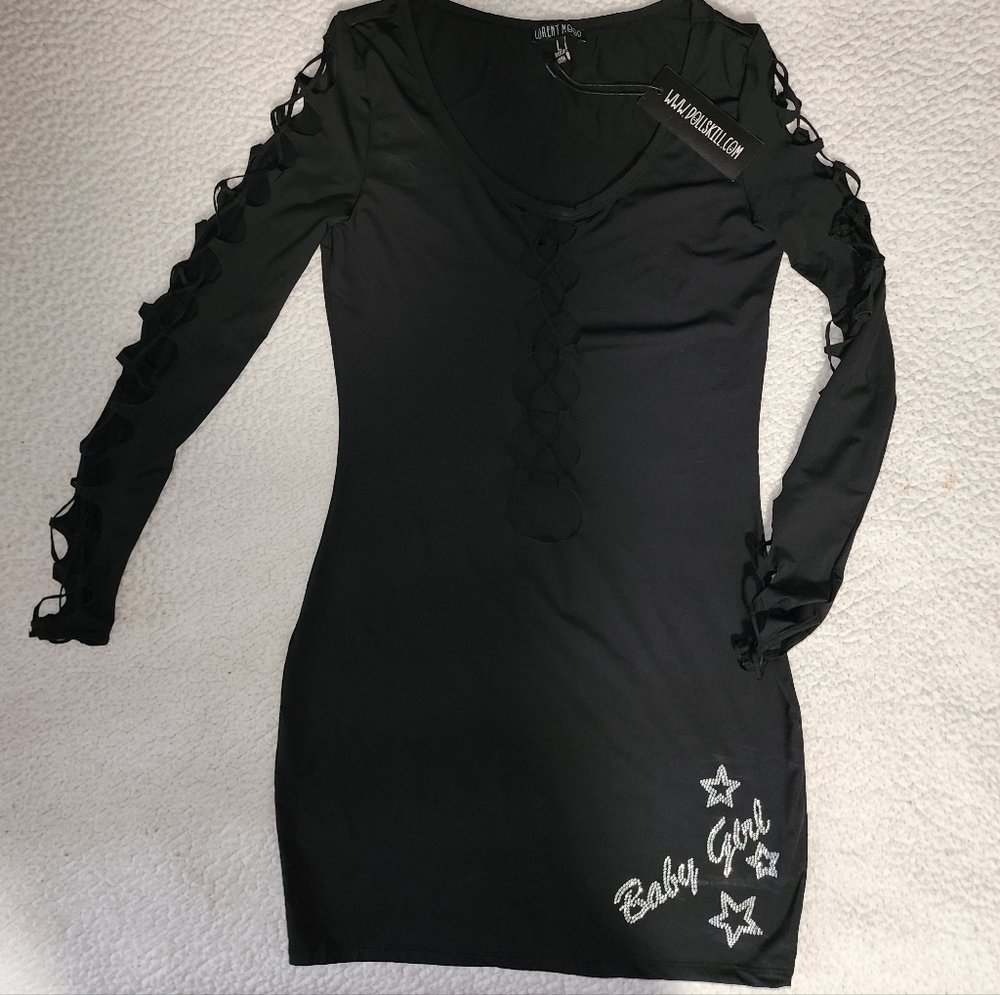 NWT Dolls Kill Sexxy Baby Girl, Cut Up Mini Dress - Picture 8 of 16